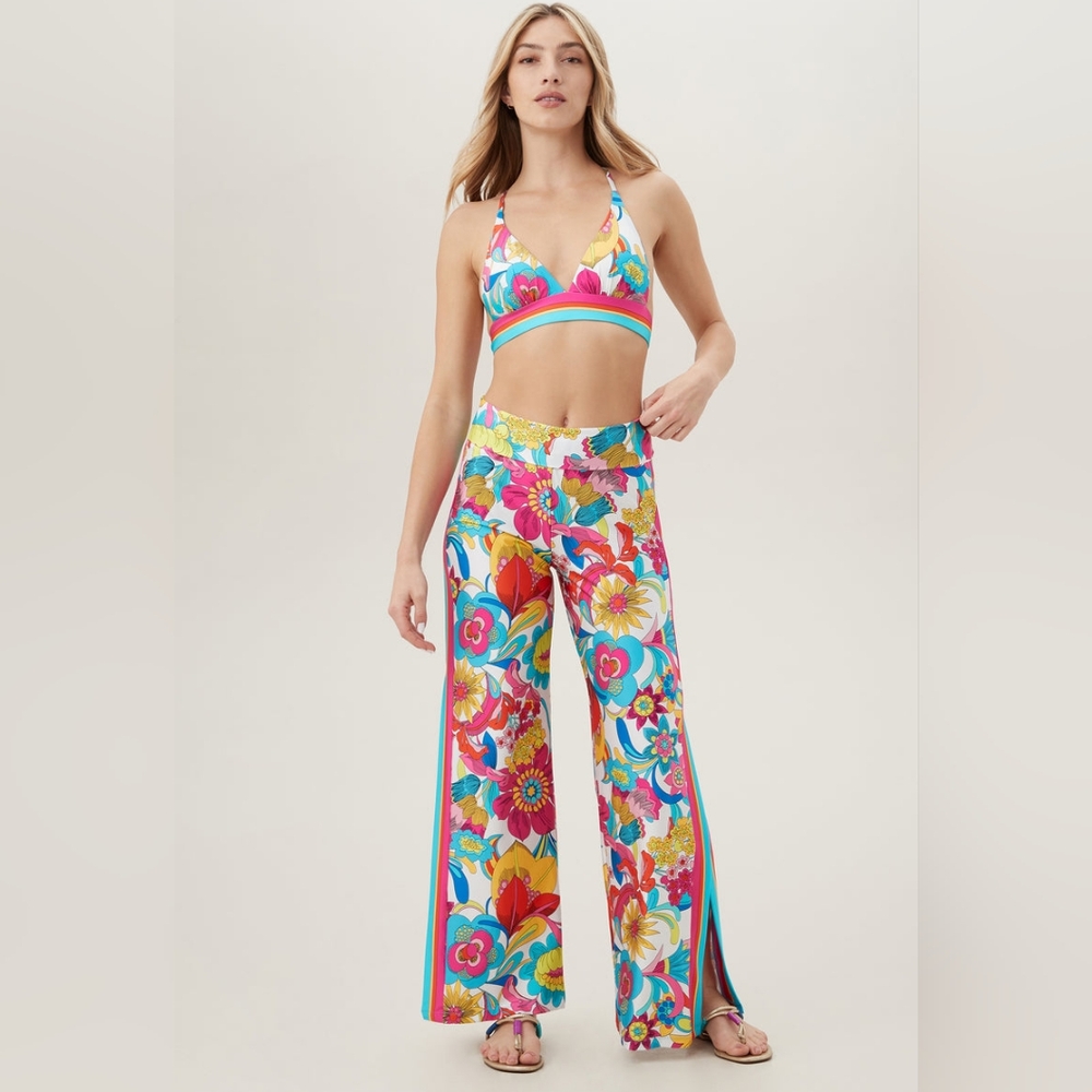 TRINA TURK FONTAINE HIGH WAISTED COVERUP PANTS MEDIUM - Picture 5 of 7